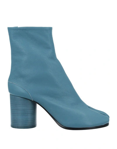 Shop Maison Margiela Woman Ankle Boots Pastel Blue Size 6 Soft Leather