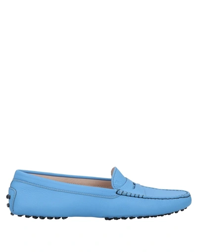 Shop Tod's Loafers In Azure