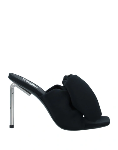 Off-white Woman Sandals Black Size 6 Textile Fibers In Black