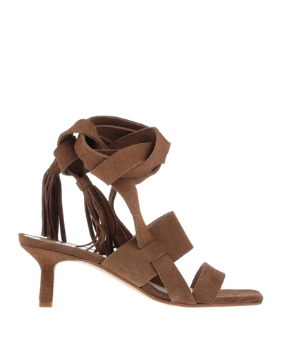 Shop Janet & Janet Woman Sandals Brown Size 7 Soft Leather