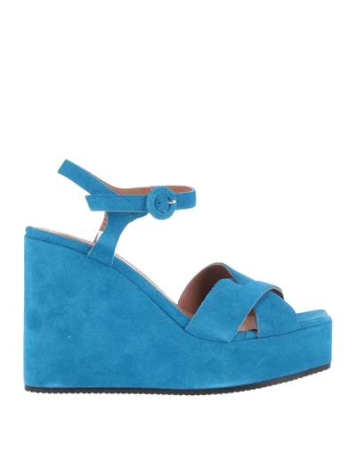 Shop Carmens Woman Sandals Azure Size 10 Soft Leather In Blue