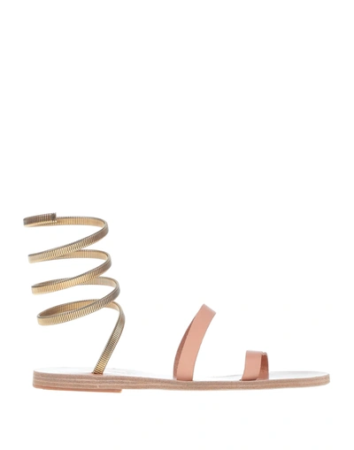 Shop Ancient Greek Sandals Woman Sandals Blush Size 7 Cowhide, Metal In Pink
