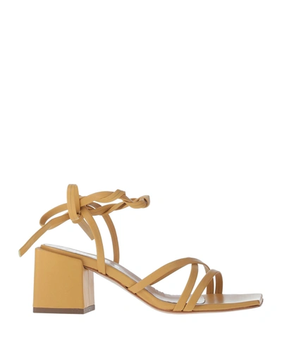 Shop Ottod'ame Woman Sandals Yellow Size 8 Soft Leather