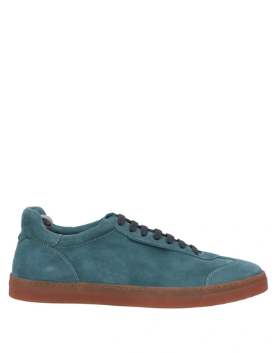 Shop Giorgio Armani Man Sneakers Pastel Blue Size 10.5 Calfskin