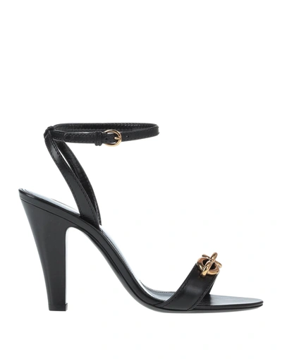 Shop Saint Laurent Woman Sandals Black Size 8 Calfskin