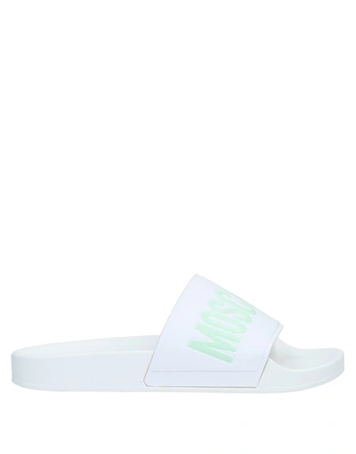 Shop Moschino Woman Sandals White Size 6 Pvc - Polyvinyl Chloride