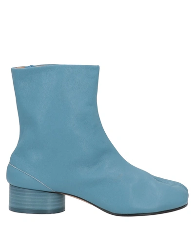 Shop Maison Margiela Ankle Boots In Pastel Blue