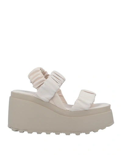 Shop Vic Matie Vic Matiē Woman Sandals Ivory Size 11 Soft Leather In White