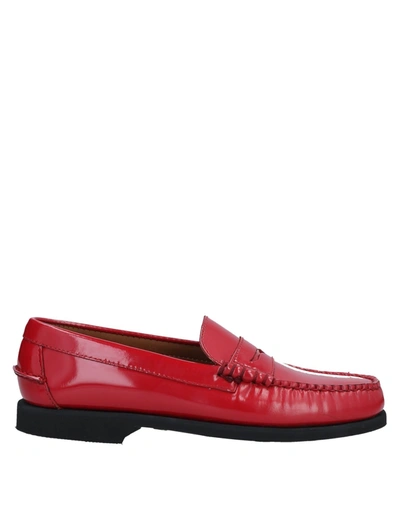 Shop Sebago Woman Loafers Red Size 6.5 Soft Leather