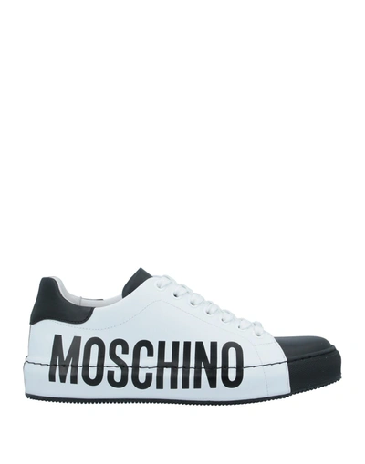 Shop Moschino Woman Sneakers White Size 8 Soft Leather