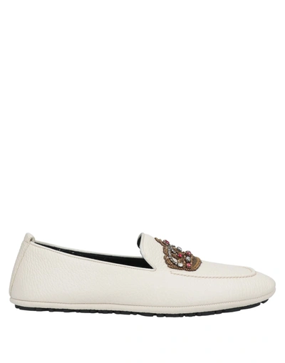 Shop Dolce & Gabbana Loafers In Ivory