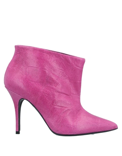 Shop Aniye By Woman Ankle Boots Fuchsia Size 10 Textile Fibers In Pink