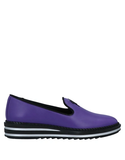 Shop Giuseppe Zanotti Loafers In Purple