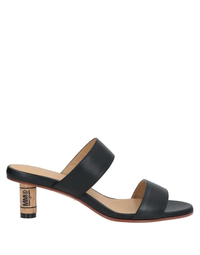 Shop Mm6 Maison Margiela Woman Sandals Black Size 6 Soft Leather