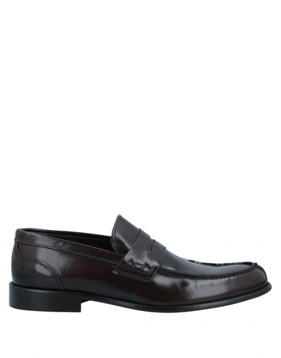 Shop Alessandro Gilles Loafers In Dark Brown