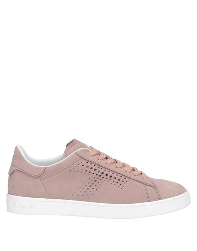 Shop Tod's Woman Sneakers Pastel Pink Size 5 Soft Leather