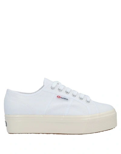 Shop Superga Woman Sneakers White Size 9.5 Textile Fibers