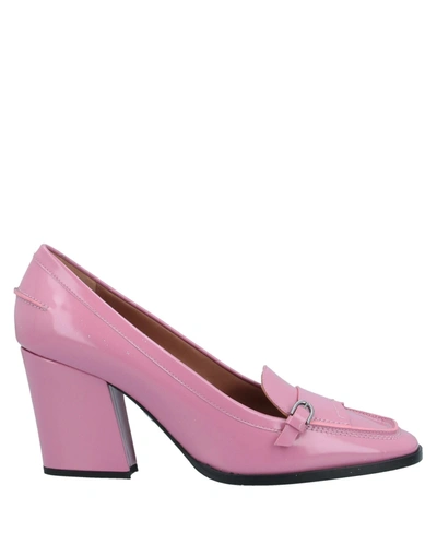 Shop Emporio Armani Woman Loafers Pink Size 7.5 Calfskin