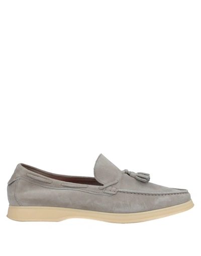 Shop Andrea Ventura Firenze Loafers In Light Grey