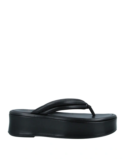 Shop Officine Creative Italia Woman Thong Sandal Black Size 10 Soft Leather