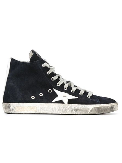 Golden Goose Navy Suede Superstar High-top Sneakers In Blue