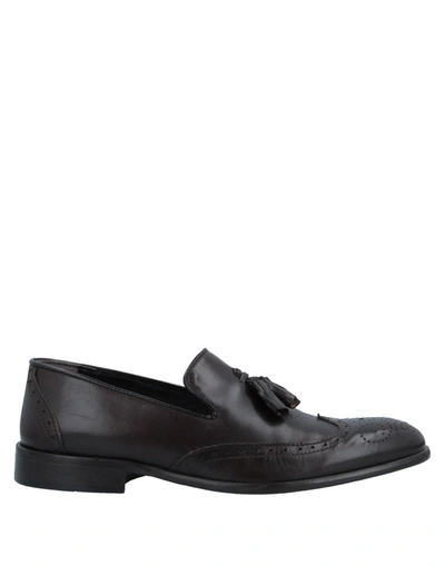 Shop Alessandro Gilles Loafers In Dark Brown