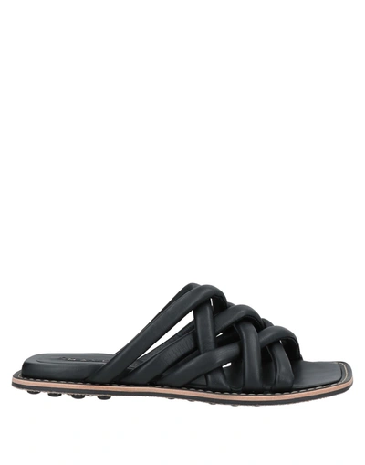 Shop Malloni Woman Sandals Black Size 8 Soft Leather