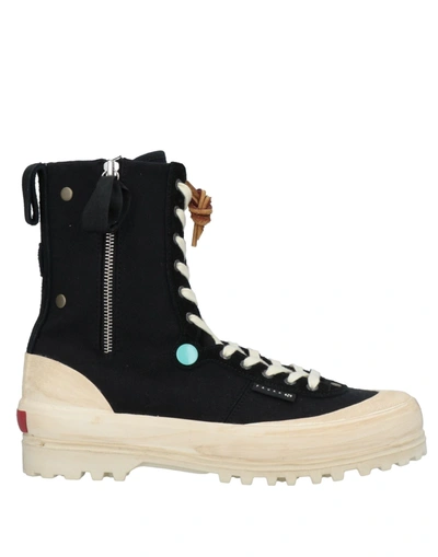 Shop Paura X Superga Man Ankle Boots Black Size 5 Textile Fibers, Soft Leather