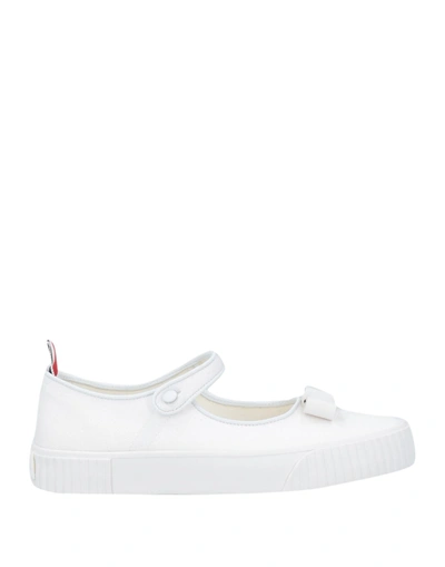 Thom Browne Ballet Flats In White
