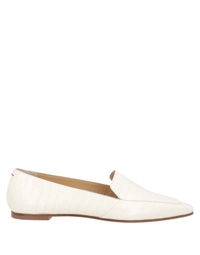 Shop Aeyde Loafers In Ivory