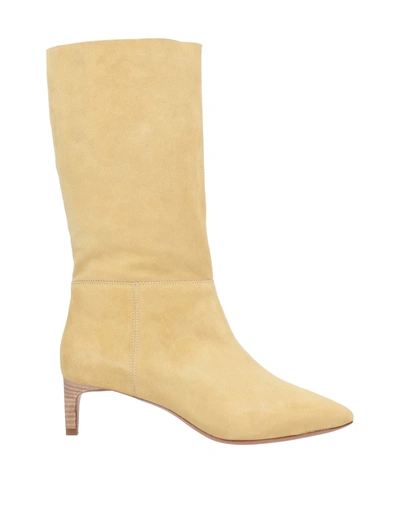 Shop Ba&sh Ba & Sh Woman Boot Light Yellow Size 8 Soft Leather