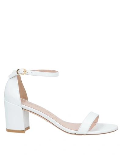 Shop Stuart Weitzman Woman Sandals White Size 10.5 Calfskin