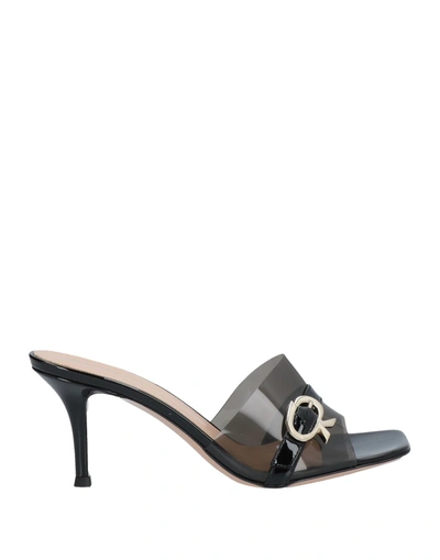 Shop Gianvito Rossi Woman Sandals Black Size 8 Soft Leather, Plastic