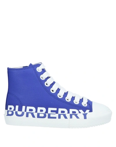 Shop Burberry Sneakers In Bright Blue