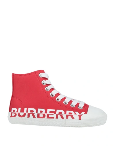 Shop Burberry Sneakers In Red