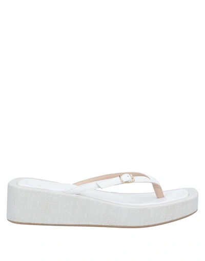Shop Jacquemus Toe Strap Sandals In White