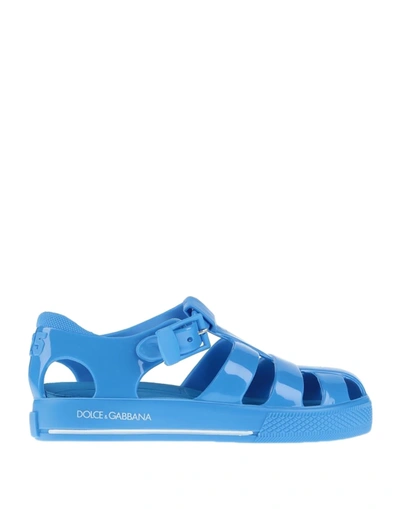 Shop Dolce & Gabbana Toddler Boy Sandals Bright Blue Size 9c Pvc - Polyvinyl Chloride