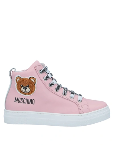 Shop Moschino Teen Sneakers In Pink