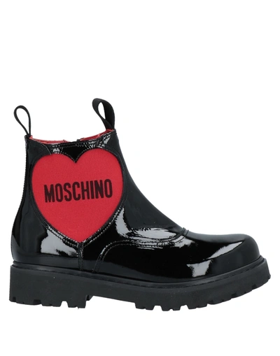 Shop Moschino Teen Ankle Boots In Black