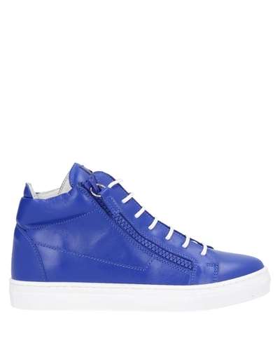 Shop Giuseppe Zanotti Toddler Girl Sneakers Blue Size 10c Soft Leather