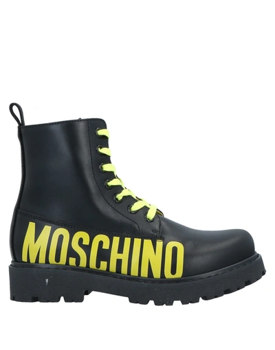 Shop Moschino Teen Ankle Boots In Black