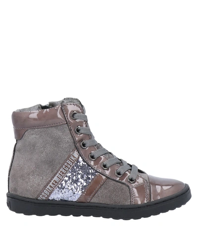 Shop Bikkembergs Toddler Girl Ankle Boots Lead Size 10c Soft Leather, Textile Fibers In Grey