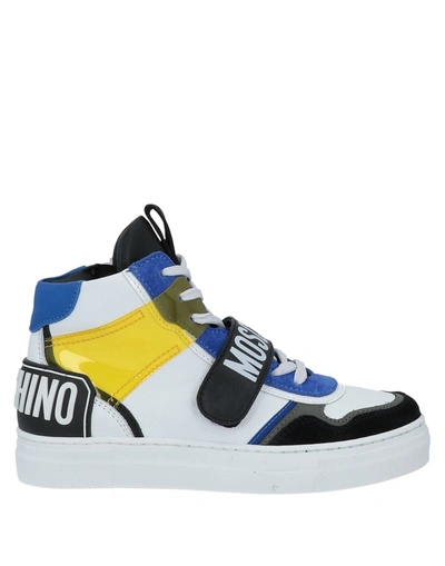 Shop Moschino Teen Sneakers In White