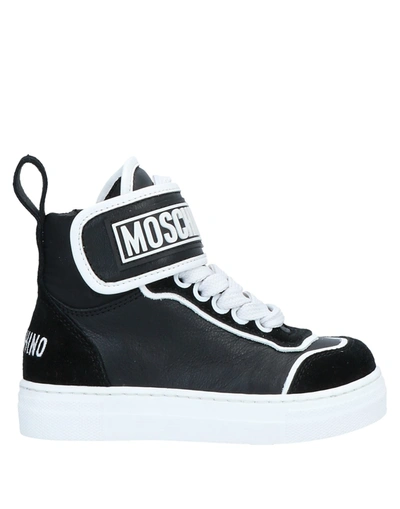 Shop Moschino Teen Sneakers In Black