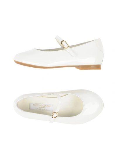 Shop Dolce & Gabbana Ballet Flats In White