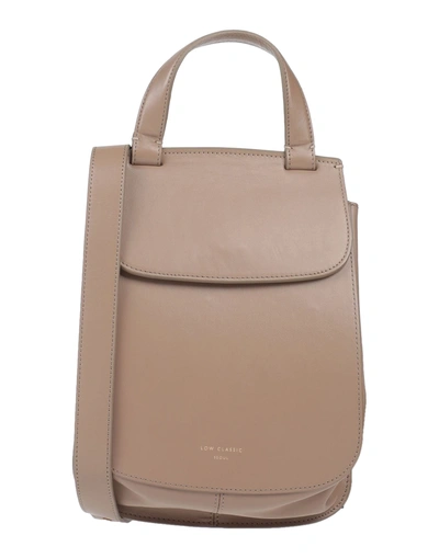 Shop Low Classic Woman Handbag Khaki Size - Bovine Leather In Beige