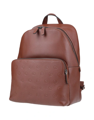 Shop Giorgio Armani Backpacks In Brown