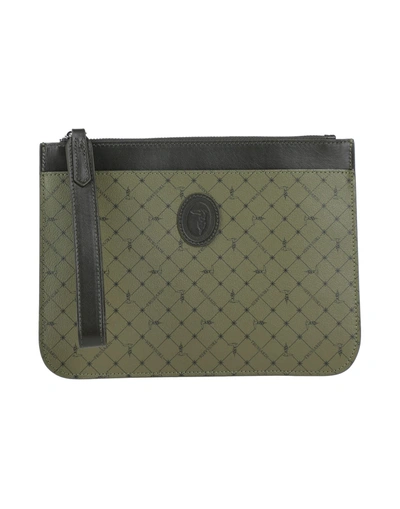 Shop Trussardi Man Handbag Military Green Size - Soft Leather