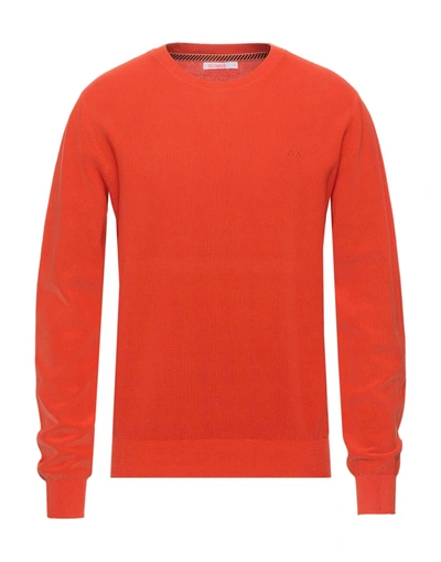 Shop Sun 68 Man Sweater Orange Size Xxl Cotton