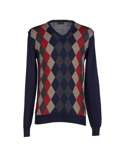 Shop Alpha Massimo Rebecchi Sweaters In Dark Blue